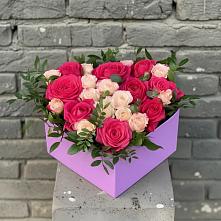 Цветочная композиция из Розы в коробке в Рыболово