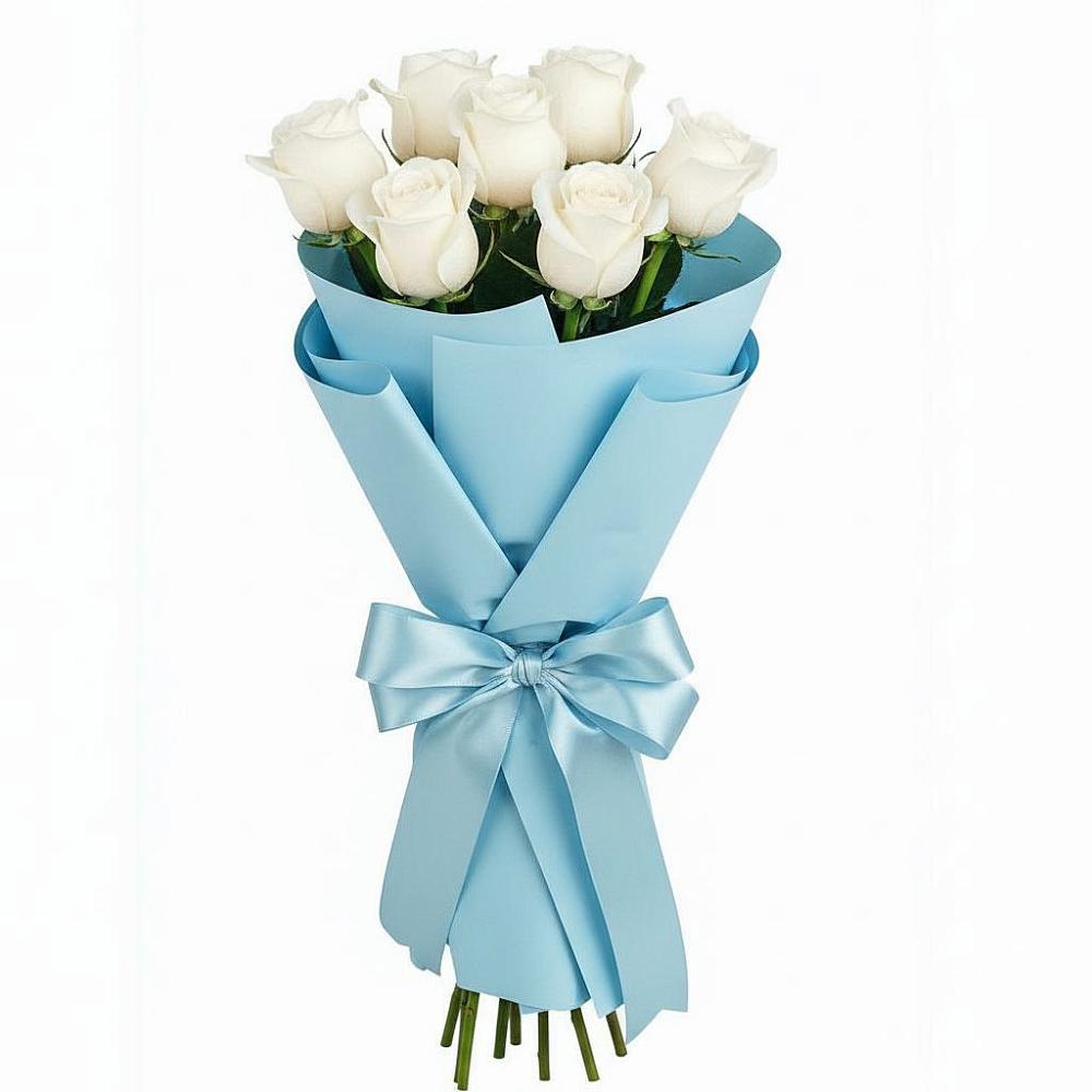 Букет 7 белых роз Проуд в Рыболово
