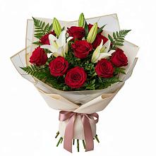 Букет цветов из:  Лилии и Розы #REPLACE_PRED# Рыболово