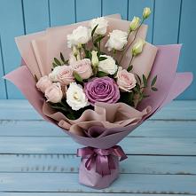 Букет цветов из:  Розы и Лизиантусы в Рыболово