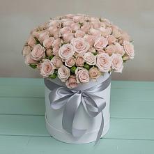 Цветочная композиция из Розы в шляпной коробке в Рыболово