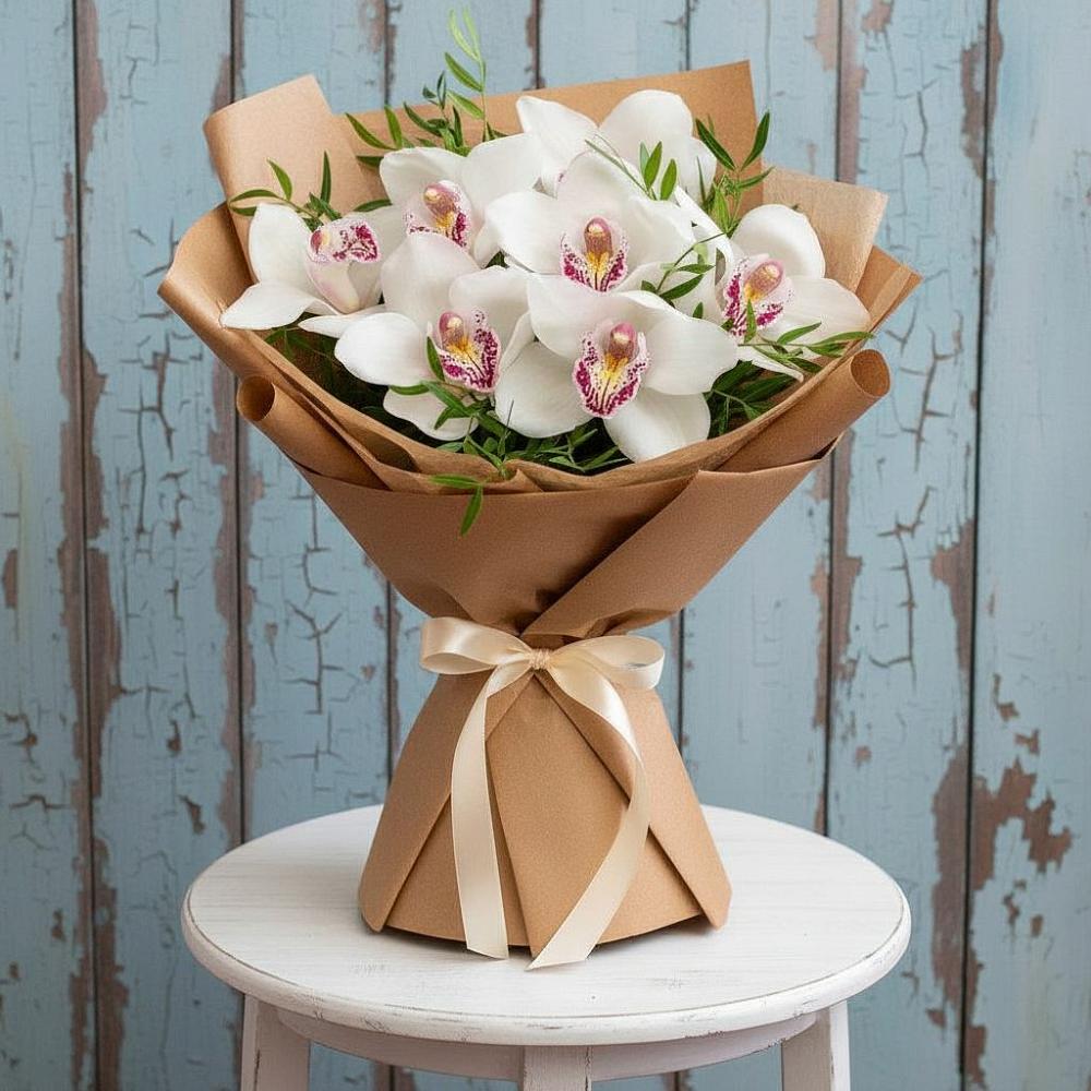 Букет цветов из: Орхидеи и Розы в Рыболово