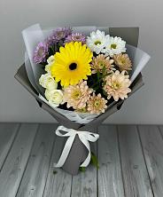 Букет цветов из:  Розы, Герберы и Хризантемы в Рыболово
