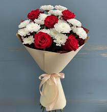 Букет цветов из:  Розы и Хризантемы в Рыболово