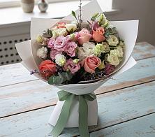 Букет цветов из:  Розы, Лизиантусы и Гвоздики #REPLACE_PRED# Рыболово