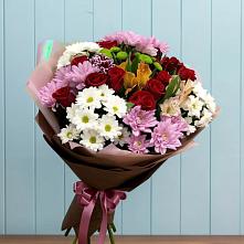 Букет цветов из:  Розы, Хризантемы и Альстромерии #REPLACE_PRED# Рыболово
