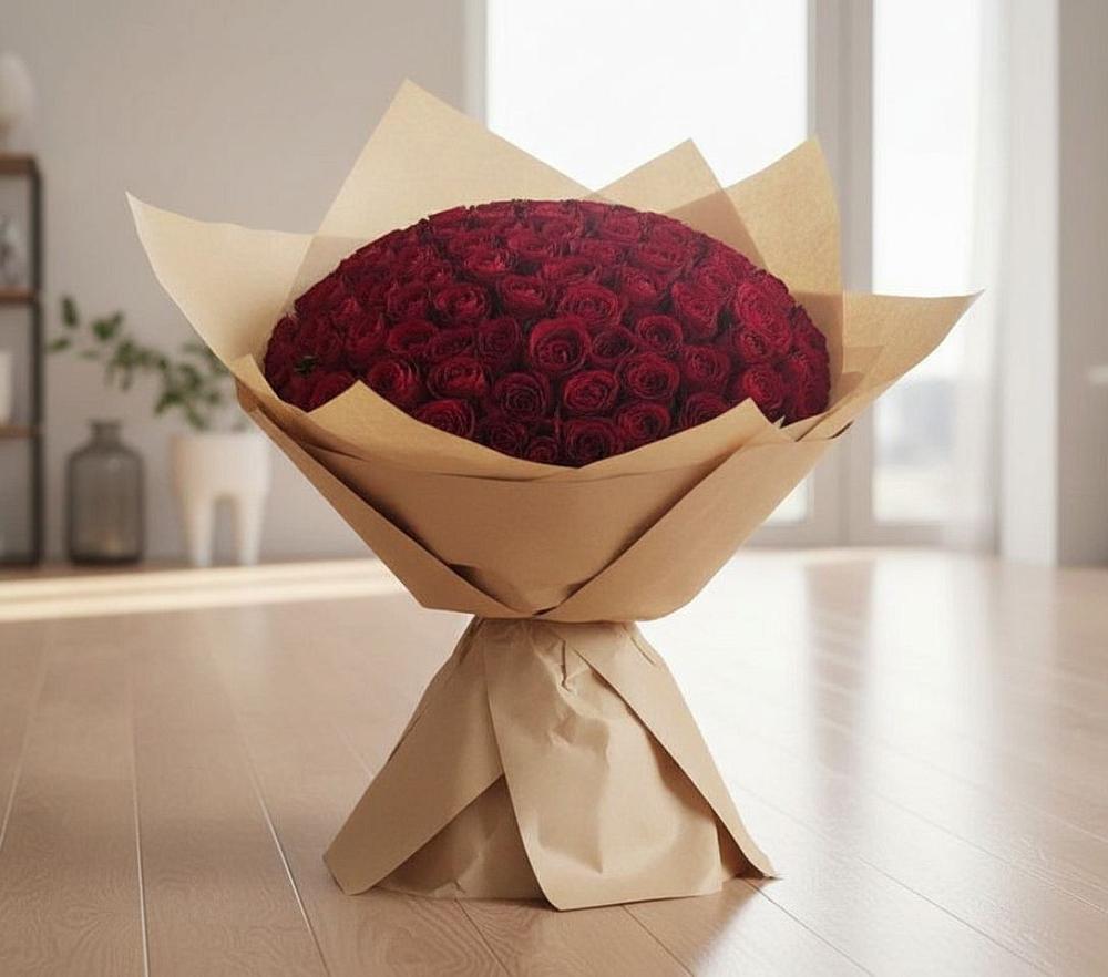 Букет 101 Красная роза в Рыболово