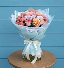 Букет цветов из:  Хризантемы и Розы в Рыболово