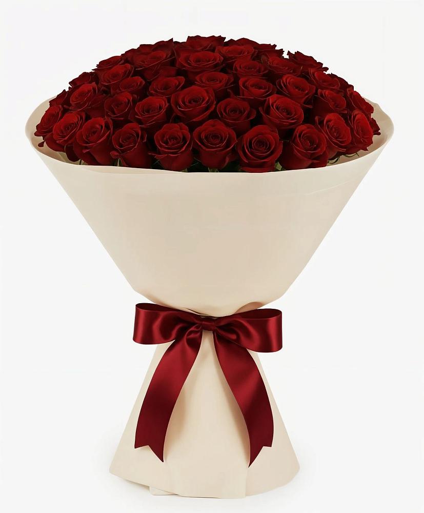 Букет 101 Бордовая роза Блэк Бакарра в Рыболово